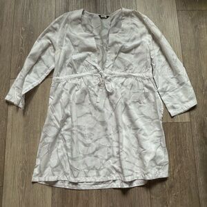 J. Crew White Patterned Top